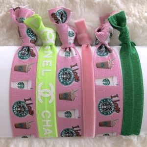 Set of 6 Fold Over Elastic Hair Ties